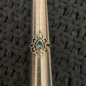 Silver Ring with Blue Stones
